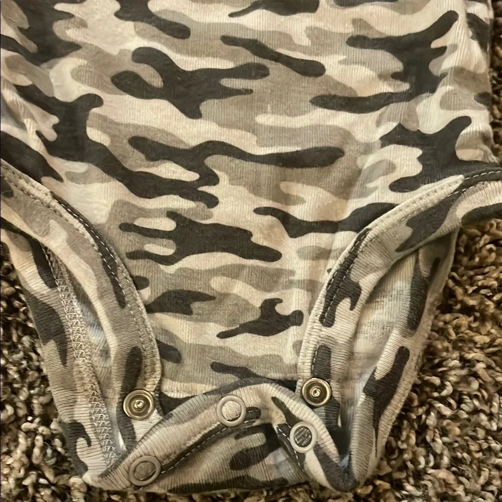 Onesies Brand Gray Sports onesie & Carters Dark Camouflage onesie